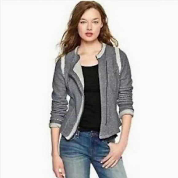 GAP Navy Uniform Moto Jacket Size Small - Picture 2 of 13